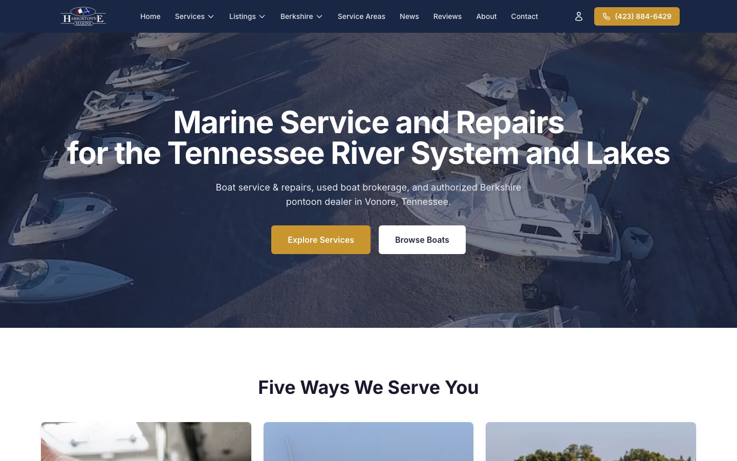 harbortownemarine.com homepage