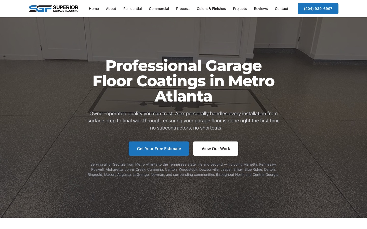 superiorgarageflooring.com homepage